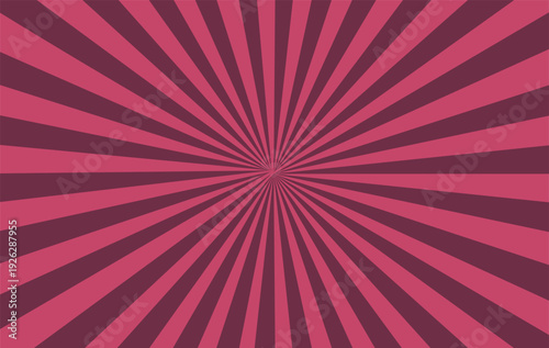 A vibrant pink and maroon sunburst pattern radiates from the center of the Vector
