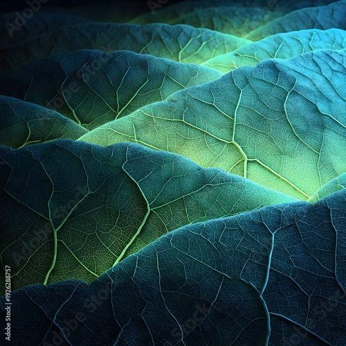 Abstract Leaf Texture with Cellular Mimicry in Vibrant Background