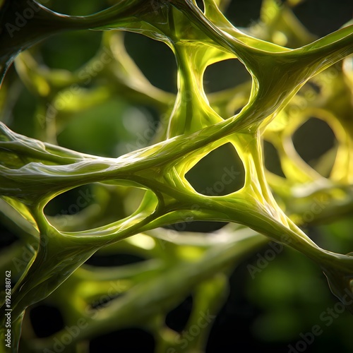 Intricate Green Cellular Mimicry with Unique Textural Background