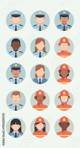 Diverse Group of Emergency Service Professionals.