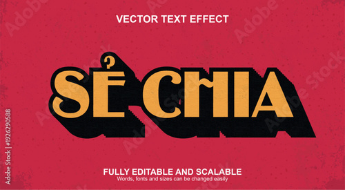 Vector text retro sign fully editable