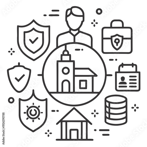 Modern insurance services outline icon pack, thin line editable vector, isolated on white