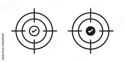 Accuracy icon elements. A modern flat and line icons set