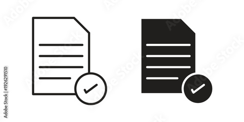 Accept document icon elements. A modern flat and line icons set