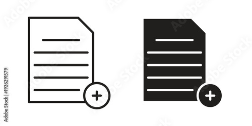 Add document icon elements. A modern flat and line icons set