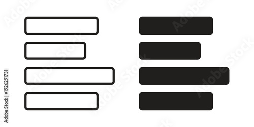 Align left icon elements. A modern flat and line icons set