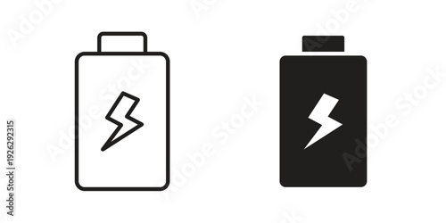 Battery icon elements. A modern flat and line icons set