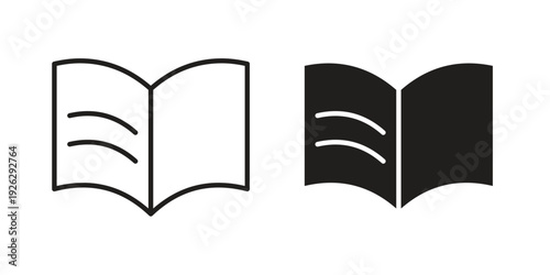 Book icon elements. A modern flat and line icons set