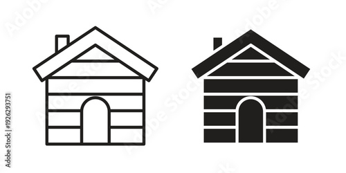 Cabin icon elements. A modern flat and line icons set