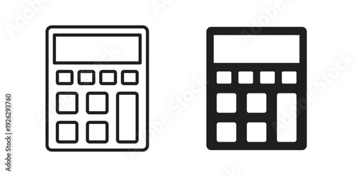 Calculator icon elements. A modern flat and line icons set
