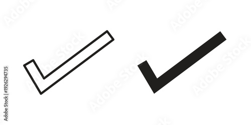 Checkmark icon elements. A modern flat and line icons set