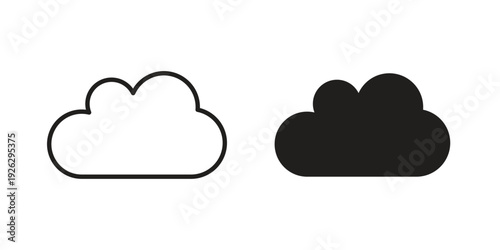 Cloud icon elements. A modern flat and line icons set