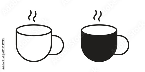 Coffee icon elements. A modern flat and line icons set