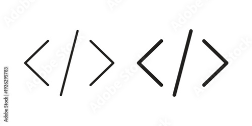 Code icon elements. A modern flat and line icons set