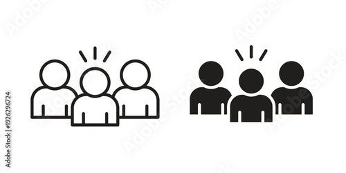 Community icon elements. A modern flat and line icons set