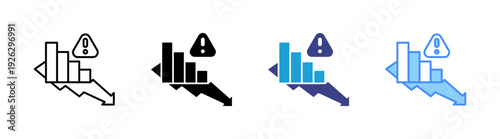 Risk icon set multiple style collection