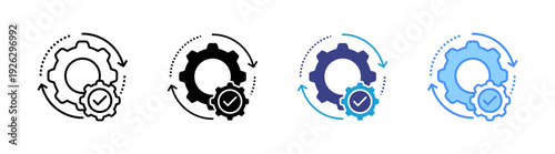 Execution icon set multiple style collection