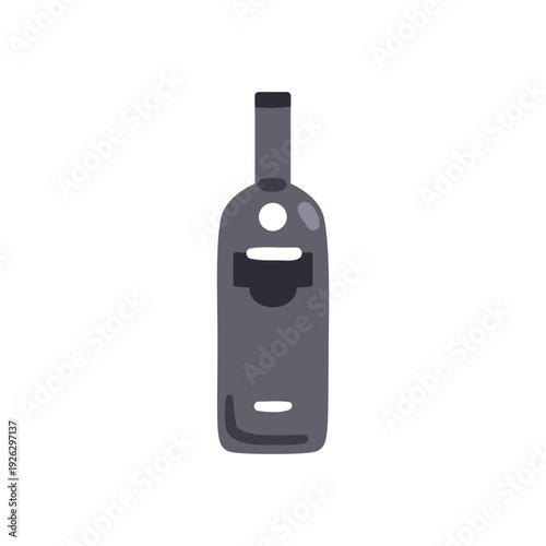 Alcohol in premium bottle. Wine with abstract label. Alcoholic beverage in se...