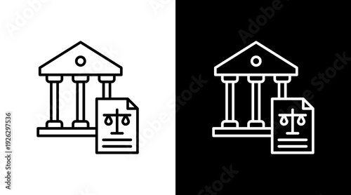 Political Law Outline White Icon Set Design