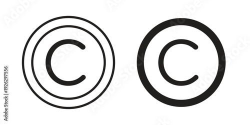 Copyright icon elements. A modern flat and line icons set