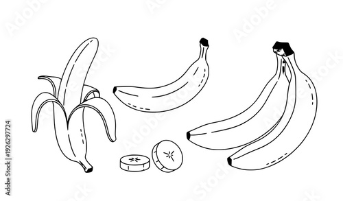 Healthy banana nutrition icon vector collection