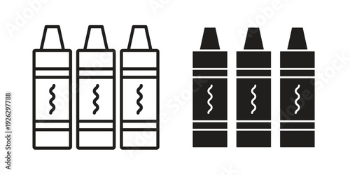 Crayon icon elements. A modern flat and line icons set