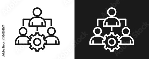 Third Party Icon Set Outline In White And Black Background