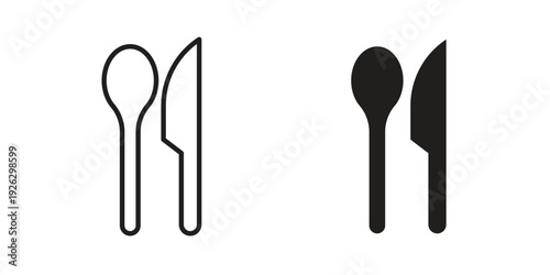 Cutlery icon elements. A modern flat and line icons set