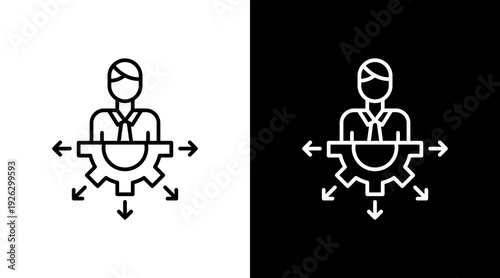 Staff Supervision Outline White Icon Set Design