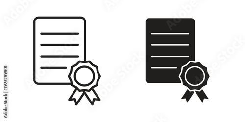 Diploma icon elements. A modern flat and line icons set