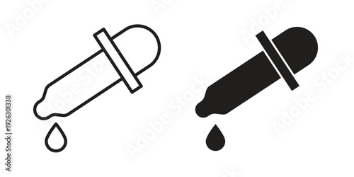 Dropper icon elements. A modern flat and line icons set