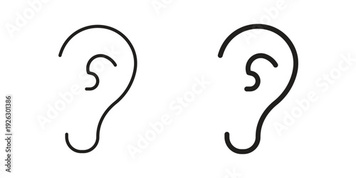 Ear icon elements. A modern flat and line icons set