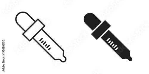 Eye dropper icon elements. A modern flat and line icons set