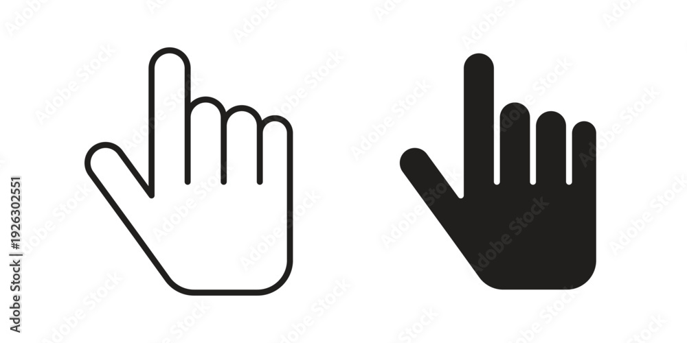 Fototapeta premium Finger icon elements. A modern flat and line icons set