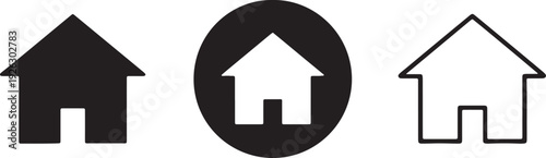 Three house solid filled outline and oval silhouette also transparent background house home building real estate property residence dwelling architecture symbol