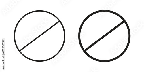 Forbidden icon elements. A modern flat and line icons set