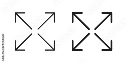Fullscreen icon elements. A modern flat and line icons set