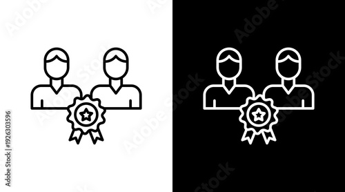 Best Friends Outline White Icon Set Design