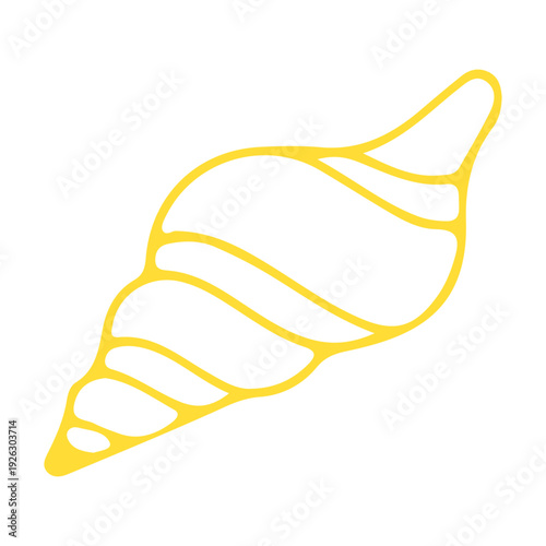 Yellow Spiral Seashell Doodle