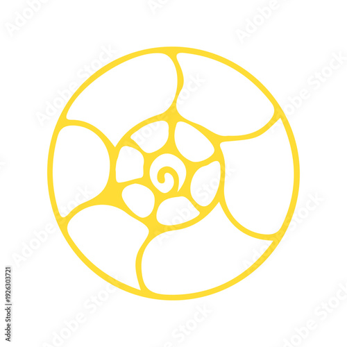 Yellow Spiral Shell Graphic