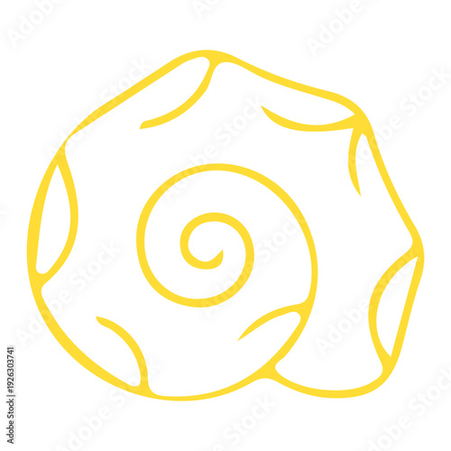 Yellow Spiral Fossil Illustration