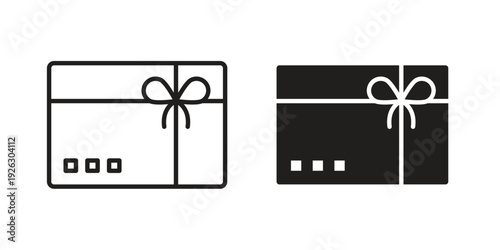 Gift card icon elements. A modern flat and line icons set