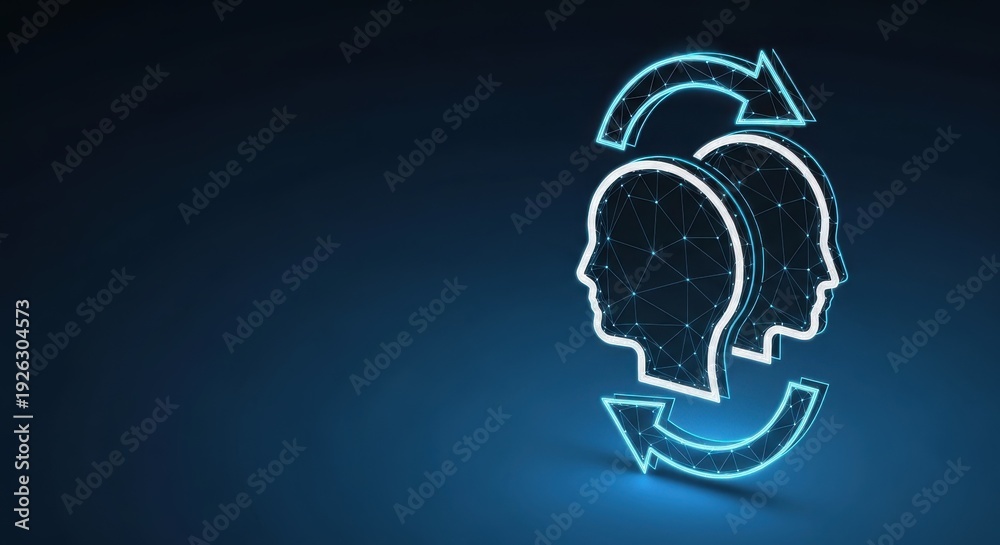 Obraz premium Abstract Digital Team Network with Growth Arrows