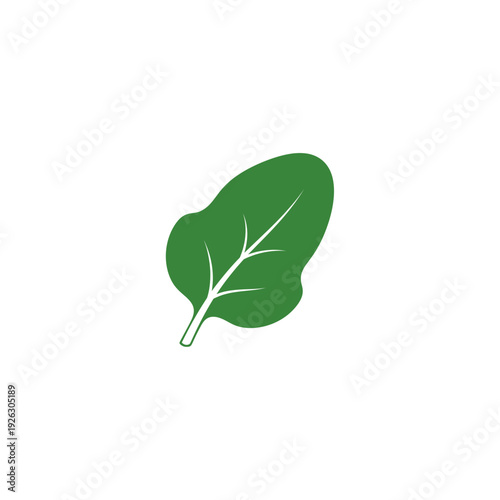 Green Leaf Icon - Simple Nature Element Vector