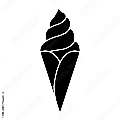 Ice cream vector icon. Waffle cone illustration sign. Ice lolly symbol. Frozen juice logo.