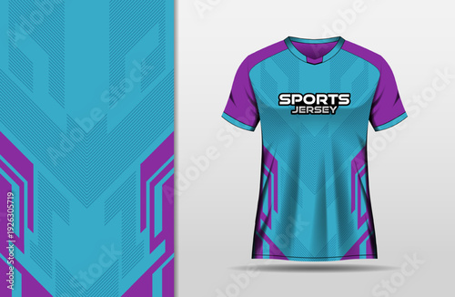 Modern sports jersey design with blue and purple background
