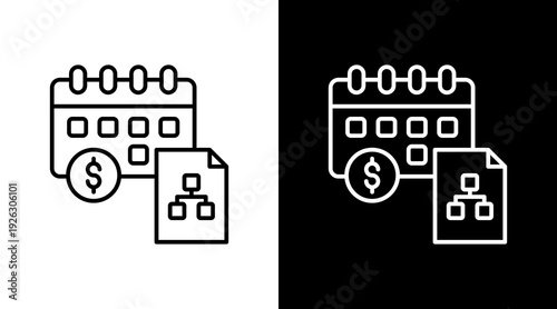 Administrative Calendar Outline White Icon Set Design