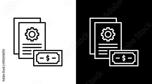 Payroll Administration Outline White Icon Set Design