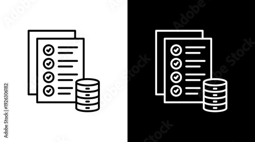 Data Administration Outline White Icon Set Design