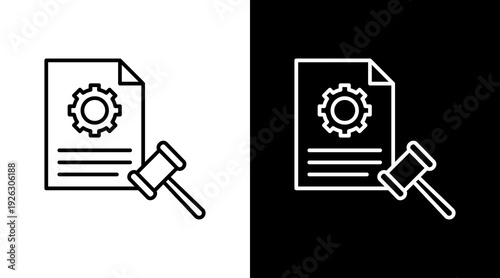 Policy Management Outline White Icon Set Design